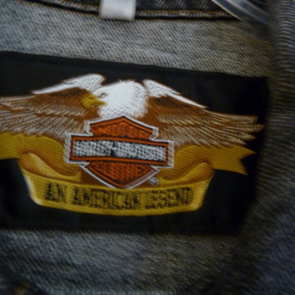 Harley-Davidson Made in USA Men's Denim Jacket With Eagle Has Landed Graphics XL - Picture 3 of 8